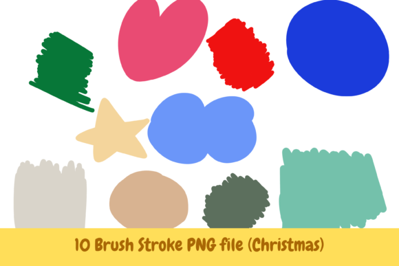 10 Brush Stroke Christmas Colorpaint Png for Festive Design