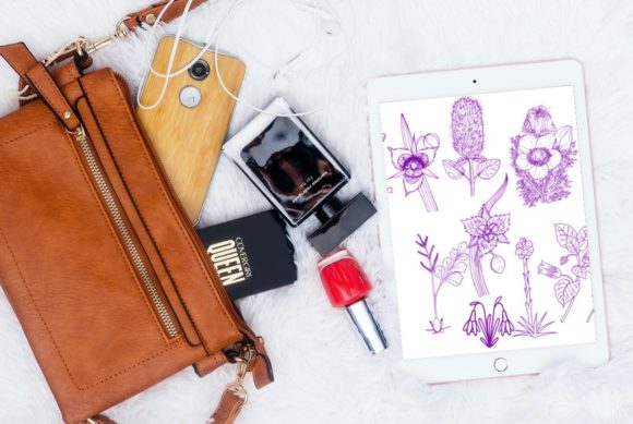 15 Beautiful Flowers Brush Stamps V 8: Instant Botanical Charm
