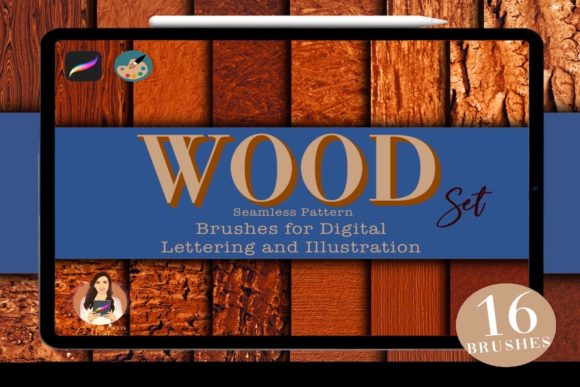 16 Wood Procreate Brush Se: Natural Texture for Digital Artists