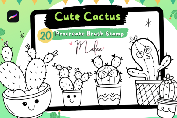 20 Cute Cactus Stamp Brushes: A Procreate Design Guide