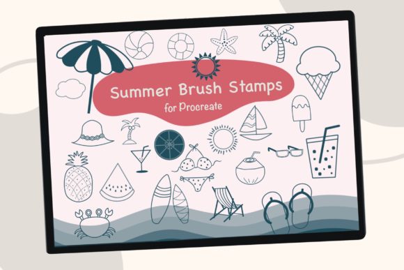 30 Summer Procreate Brush Stamps: Your Shortcut to Seasonal Design