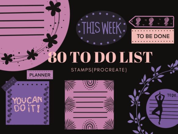 80 To Do List Stamps for Procreate: Organize Your Creative Workflow