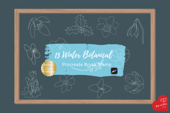 Effortless Winter Charm: The Procreate Brush Stamp Winter Botanical Set