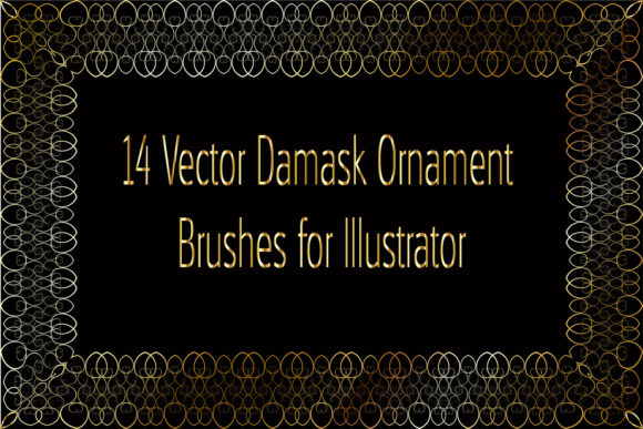 Elegant Damask Ornament Illustrator Brushes for Designers