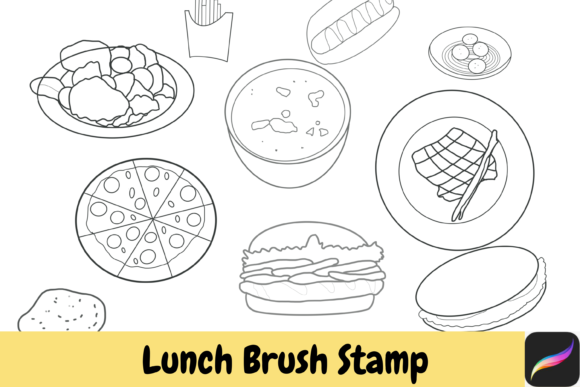 Fun with Lunch: Procreate Hand Drawn Brush Stamps