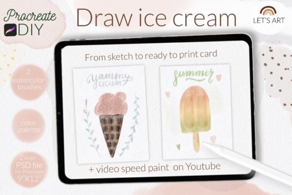 Ice Cream Popsicle Procreate DIY: A Watercolor Summer Kit