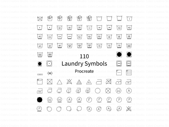 Instantly Professional Care Labels with 110 Laundry Symbol Stamp Brush Set