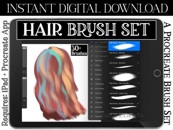 Mastering Digital Hair with Procreate Hair Brush Set Vol. 2