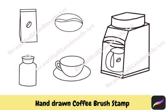 Procreate Brush Stamps Coffee Glass Cup: Hand Drawn Charm
