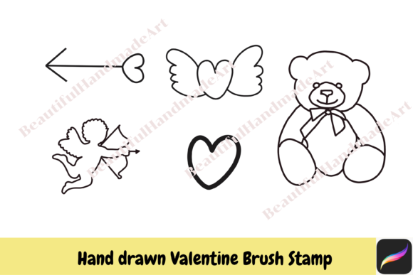 Procreate Brush Stamps Valentine Love: Hand-Drawn Charm for Your iPad Designs