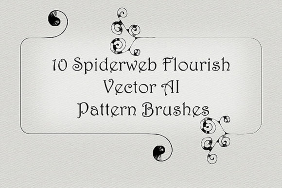Spiderweb Flourish Illustrator Brushes for Elegant Decoration