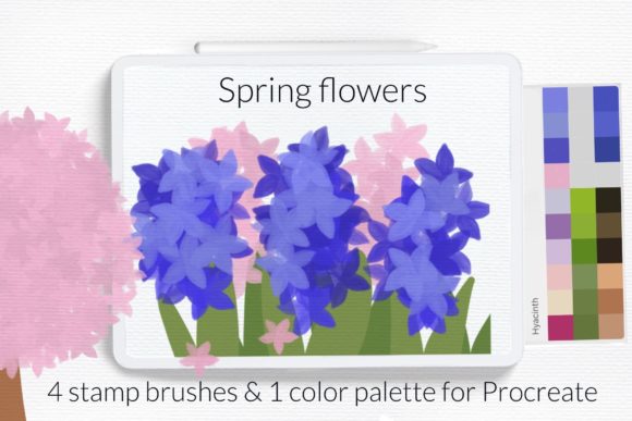 Spring Blooming Stamp Brushes for Procreate