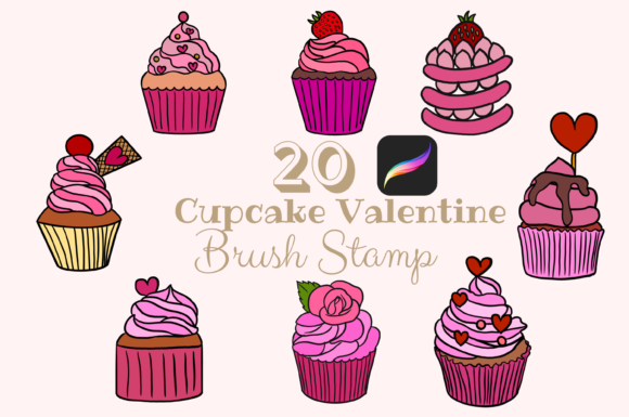 Sweeten Your Designs with Cupcake Valentine Brush Stamps