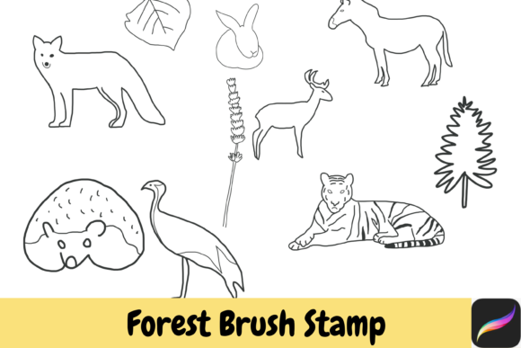 Unleash Your Creativity with Forest Procreate Hand Drawn Brush Stamps