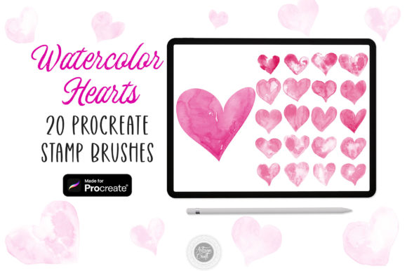 Unlock Artistic Flair with Watercolor Hearts Procreate Stamps