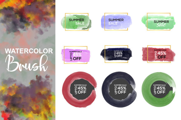 Watercolor Brush Collection with Frames: Unleash Artistic Flair