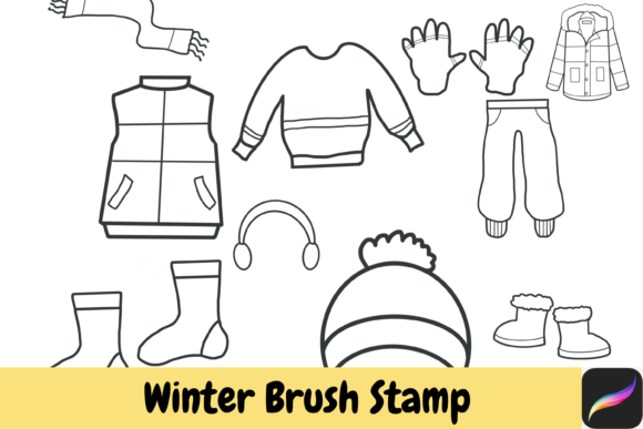 Winter Procreate Hand Drawn Brush Stamps: Your Cozy Toolkit